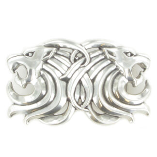 Boucle duo lion design argent